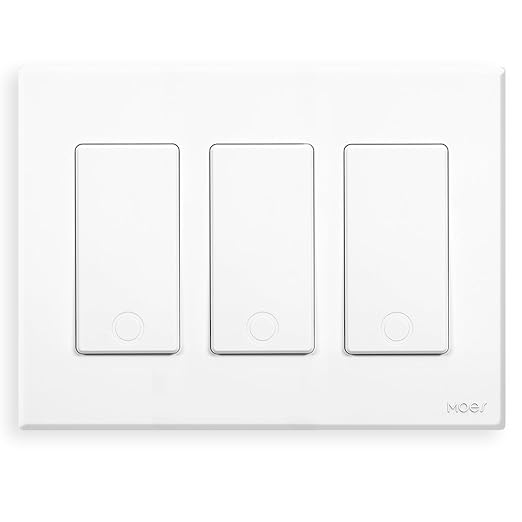 MOES Smart Single Pole Light Switch, 2.4GHz WiFi Wall Switch, Needs Neutral Wire, Multi-Control, Smart Life/TUYA APP Control, Voice Control with Alexa/Google Home, White 3 Gang