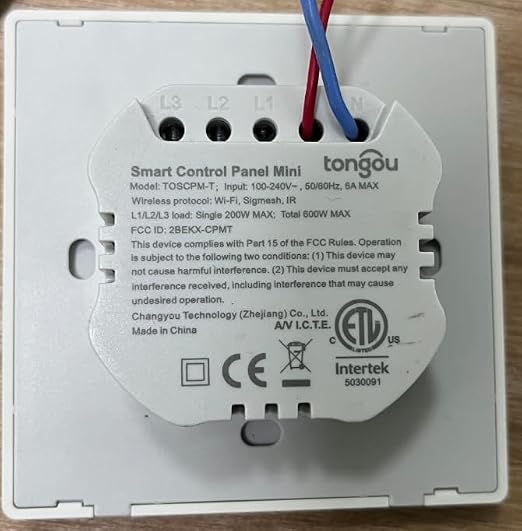 TONGOU DIY WiFi Smart Switch, 3-Switch Smart Home Control Panel Mini, 3.5 inch with LCD Touchscreen and Sigmesh, IR Remote Control, Tuya/Smart Life App, Partition Control, FCC Certificated, ETL Listed