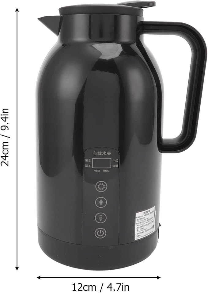 12-24V 1300ML Car Electric Kettle, Portable Hot Water Bottle Stainless Steel Cigarette Lighter for Travel for Coffee Tea
