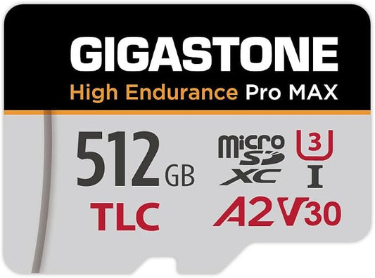 [5-Yrs Free Data Recovery] GIGASTONE 512GB Micro SD Card, TLC High Endurance Pro MAX, Speed Up to 180/150 MB/s, Compatible with REDTIGER Rove VIOFO VANTRUE PRUVEEO Dash Cam, MicroSDXC UHS-I A2 V30 U3