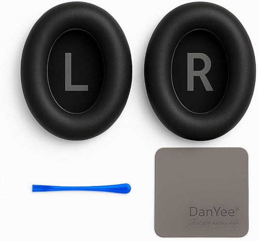 Premium Replacement Ear Pads for Bose Bose QC45– Soft Protein Leather & Memory Foam Cushions – Enhanced Noise Isolation – Easy Installation Kit,Video & Cleaning Cloth (Black)