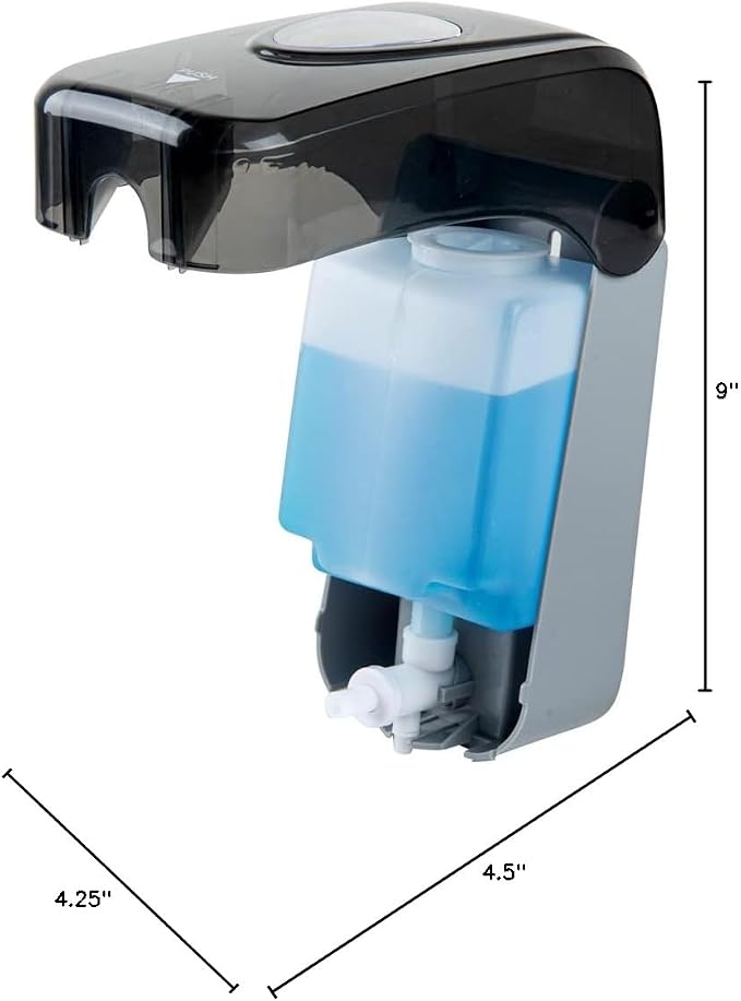 Restaurantware Clean Tek Professional 33 Ounce Manual Soap Dispenser 1 Wall-Mountable Soap Dispenser - For Gel Or Liquid Soap Black Plastic Soap Dispenser Push Mechanism Transparent Tank