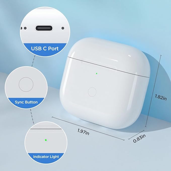 Wireless Charging Case Compatible with AirPods 4th Gen, AirPods 4 Generation Charger Cases Replacement with USB-C Port & Bluetooth Pairing Sync Button