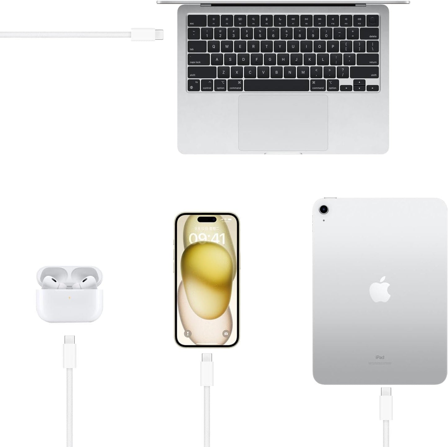 10FT iPhone 17/16 /16E/15 Woven Cable for iPhone 17/16/15 Pro Max, 17Air, 15/16 Plus Cable, USB C to USB C for AirPods 4, AirPods Pro 2, TV Siri Remote, 4K Remote 3rd Gen, TV 4th Gen Charger Cord