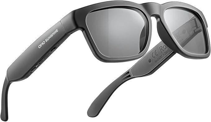 OhO sunshine Bluetooth Audio Sunglasses, Lightweight Open Ear Sport Glasses, 10H Playtime,Water Resistant with Voice Control