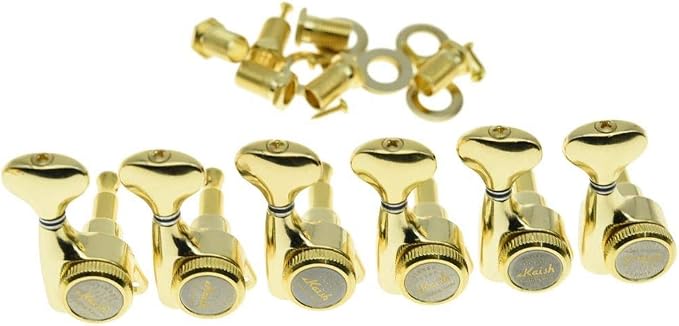 KAISH 18:1 Gear Ratio Guitar Locking Tuners Machine Heads Guitar Locking Tuning Keys Pegs for Strat/Tele/LP/SG most Electric or Acoustic Guitars Gold