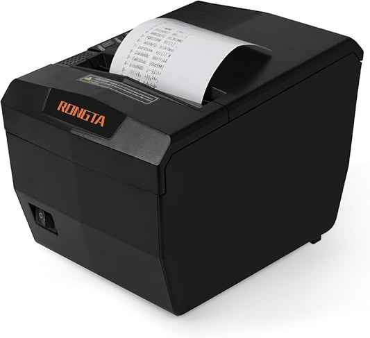 Rongta Thermal Receipt Printer with Auto Cut for Retail & Small Businesses, 80mm POS Printer, High-Speed Kitchen Printer, USB/LAN/Serial, Compatible with Windows/Linux Cups/MacOS/JavaPos/OPOS, RP327