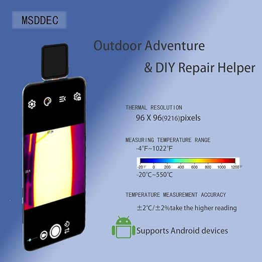 HT9606 Android Thermal Imager 96×96 IR | 96×96 ultra HD IR resolution, ±2℃ high accuracy, Type-C plug & play for Android, compact and portable for daily inspection