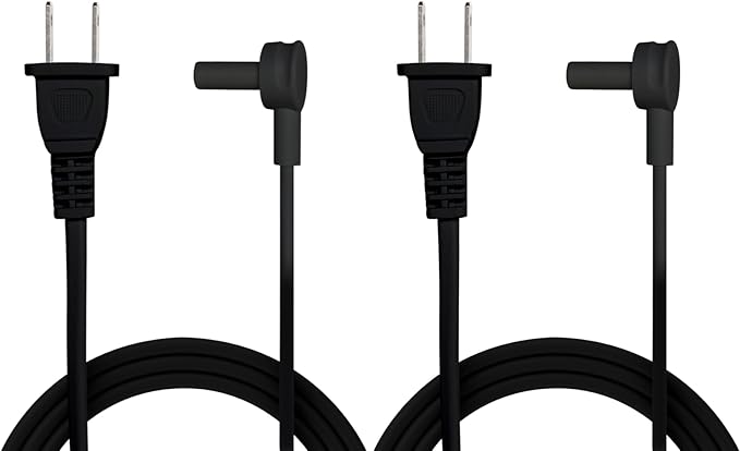 2-Pack - Power Cords Compatible with Sonos Era 100 and Era 300 Speakers (6-Foot, Black)
