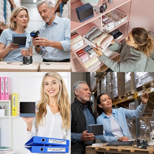 1 Inch Label Maker with 5PK 18mm Tapes, 24mm Label Maker Large Print Rechargeable, Bluetooth Labeler Thermal Transfer Printer Print Labels-Waterproof 9mm~24mm, P780BT for Home Office Business