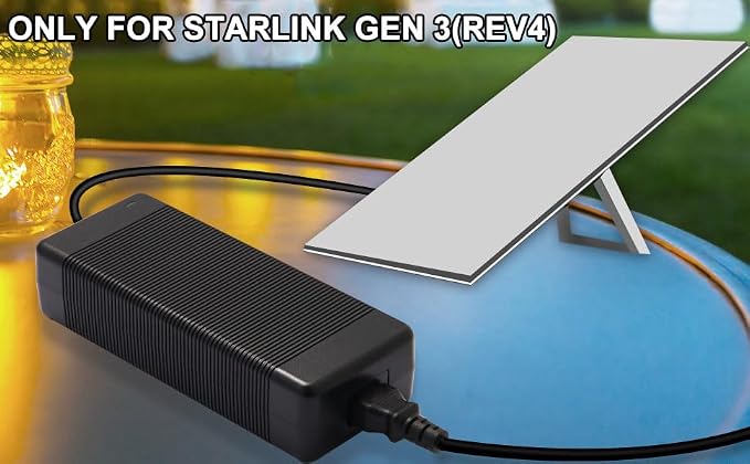 DC57V for Starlink Gen 3 Power Supply Adapter 195W AC/DC Power Adapter for Starlink Standard Replacement Starlink Accessories Starlink, 57V 3.42A Power Supply