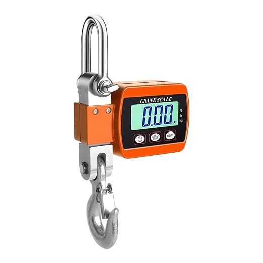 500Kg Portable Digital Crane Scale with LCD Backlight and Changeable Units - Heavy - Duty Design