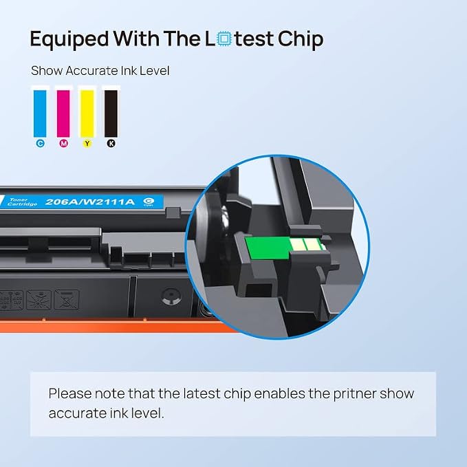 HALLOLUX 206A 206X Toner Cartridges (with Chip) for HP 206A Toner Cartridges 4 Pack Compatible with LaserJet Pro MFP M283fdw M283cdw M255dw M282nw Printer Toner (BCMY, 4P)