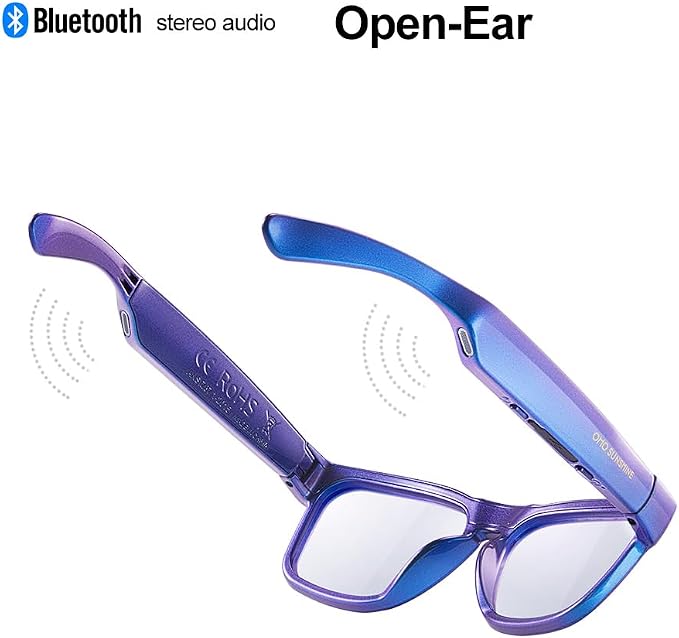 OhO sunshine Bluetooth Audio Sunglasses, Lightweight Open Ear Sport Glasses, 10H Playtime,Water Resistant with Voice Control
