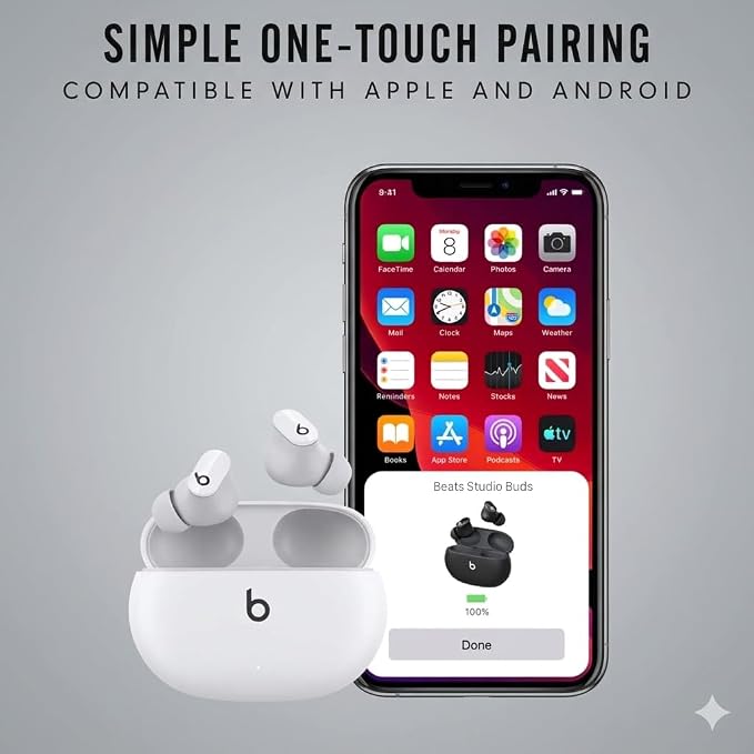 Single Right Ear Bud Replacement for Beats Studio Bud (NOT for Bud+) (White)