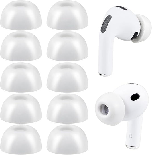 SOULWIT 5 Pairs Memory Foam Eartips for AirPods Pro 3 (3rd Generation 2025), Pro3 Replacement Earbud Ear Tips Accessories (Ash White/L)