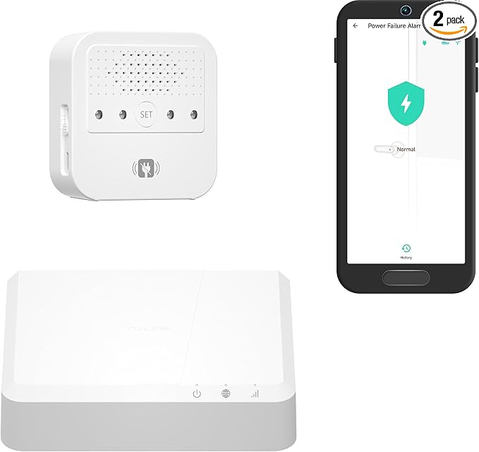 YoLink Smart Power Fail Alarm & Cellular Hub Kit, Smart Home Starter Kit with AC Power Outage Alert, LoRa Long-Range, Remote Monitoring, App Alerts, Text/SMS, Email Alerts, IFTTT