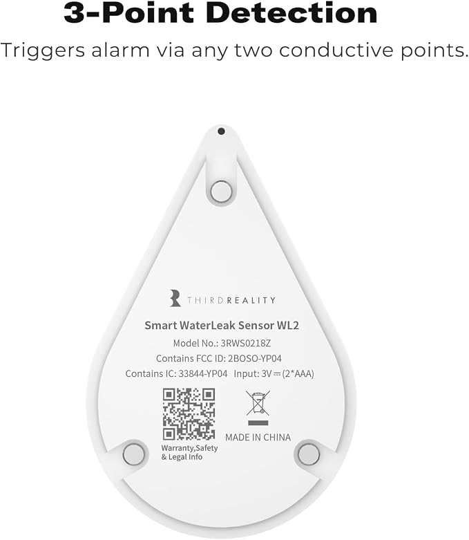 THIRDREALITY Zigbee Water Leak Sensor WL2 4Pack with Dripping&Leaking Detection, App Notification, Zigbee Hub Needed, 3Year Battery Life, No Battery & Srien, Support Home Assistant, SmartThings, Homey