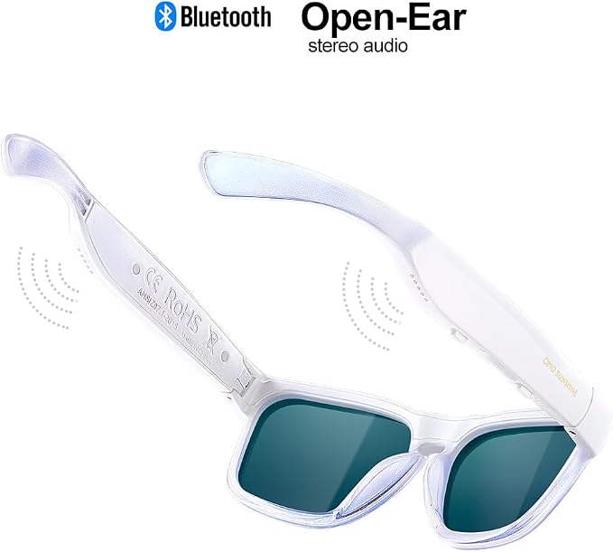 OhO sunshine Bluetooth Audio Sunglasses, Lightweight Open Ear Sport Glasses, 10H Playtime,Water Resistant with Voice Control