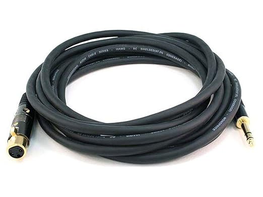 Monoprice 104770 10-Feet Premier Series XLR Female to 1/4-Inch TRS Male 16AWG Cable Black