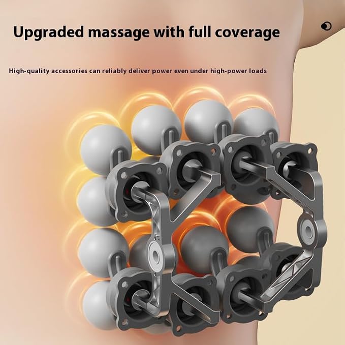 Handheld 16 Head Deep Tissue Percussion Massager with 9 Modes, 9 Intensities for Back, Legs, Neck, Waist, Buttocks Muscle Pain Relief, Quiet Portable Design (M100-16head)