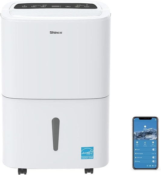 80 Pints Energy Star Dehumidifier with Drain Hose and WIFI for Large Spaces up to 5,000 Sq.Ft, Auto Defrost & Continuous Drainage - Ideal for Home Basements, Bathroom, and Bedroom