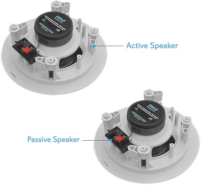 Pyle 5.25” Pair Bluetooth Flush Mount In-wall In-ceiling 2-Way Speaker System Quick Connections Changeable Round/Square Grill Polypropylene Cone & Polymer Tweeter Stereo Sound 150 Watt (PDICBT552RD)
