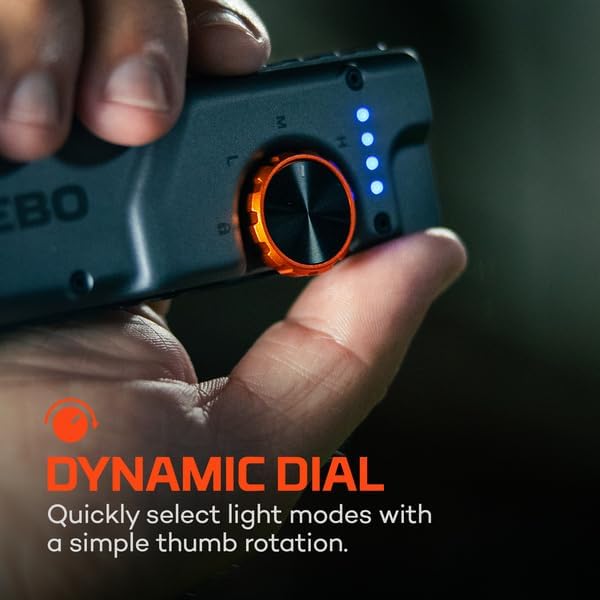 NEBO Edge 2K Pocket Light | 2000 Lumens, 5 Light Modes, Tactical LED Flashlight with Powerful Defensive Strobe, Rechargeable Design for EDC, Water & Impact Resistant, Includes USB Charging Cable