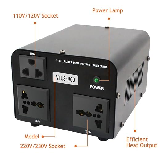 Yinleader 800W Voltage Converter Step Up 110V-120V to 220V-240V & Step Down 220V-240V to 110V-120V Power Transformer w/US Power Cord,Circuit Breaker Protection (VTUS-800)