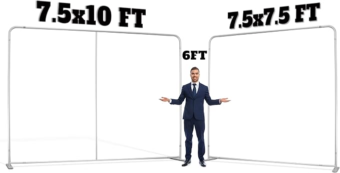 Anley 7.5x10 FT Backdrop Stand - Premium Reinforced Aluminum Alloy Frame for Stability - Heavy Duty Background Support with Carry Bag for Photo Studio, Green Screen, Event, Banner, Party Use