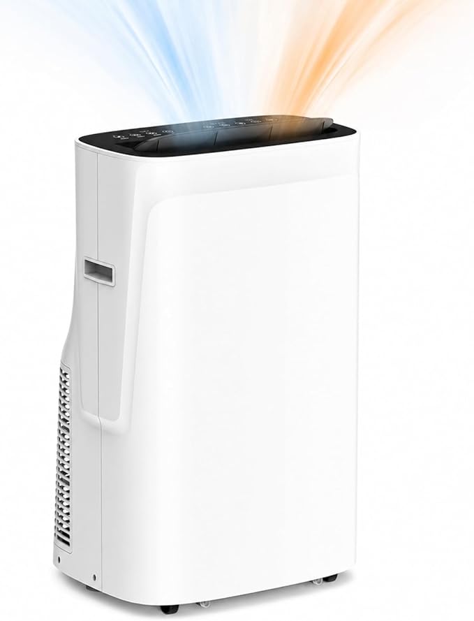 Coolblus Inverter Air Conditioners 15000BTU, 4 in 1 Portable AC Unit with Heat/Dehumidify, Wi-Fi Smart AC Cool Up to 700 Sq.Ft, Window Kit, Contains Replacement Power Cords, White-15000BTU-WIFI-HEAT