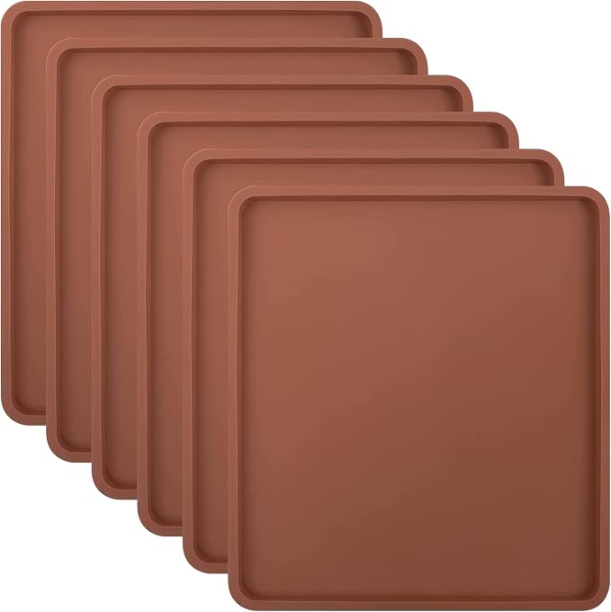 6PCS Silicone Food Dehydrator Sheets with Edge, Compatible with Cosori 12" x 11" Trays, Square Non-stick Tray Liner, High Temperature Resistance Reusable Dryer Mats