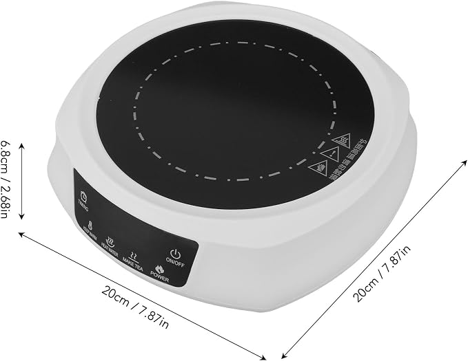 800W Mini Electric Stove, 800W Portable Electric Hot Plate Concentrated Energy Heating for Making Tea (White)