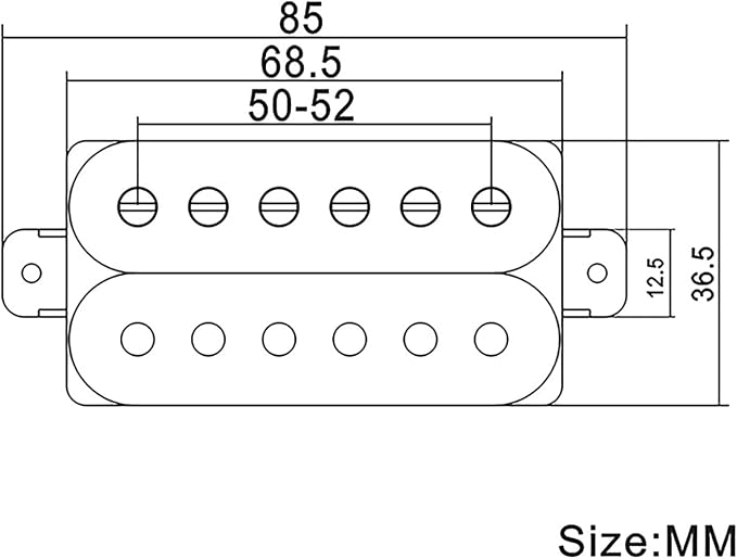 SAPHUE Alnico 2 Electric Guitar Pickup N-50 7-8K/B-52 8-9K Humbucker Alnico II Pickup Double Coil Pickup Guitar parts (orange)