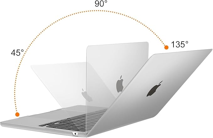 MOSISO Compatible with MacBook Air 13 inch Case M5 2026 M4 2025 M3 M2 2024-2022 A3449 A3240 A3113 A2681, Hard Shell&Keyboard Cover&Screen Film&Type C for MacBook Air 13.6 inch Case, Frost
