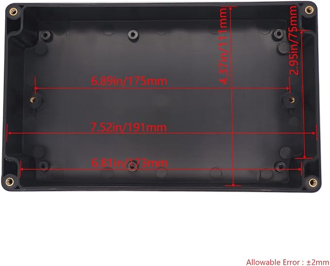 Project Box IP65 Waterproof Junction Box ABS Plastic Black Electrical Boxes DIY Electronic Project Case Power Enclosure 7.87x4.72x2.2 inch (200x120x56 mm)