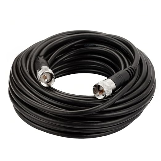 RG8x Coaxial Cable, CB Coax Cable, 50ft UHF PL259 Male to Male Low Loss CB Antenna Cables, 50 Ohm for HAM Radio, Antenna Analyzer