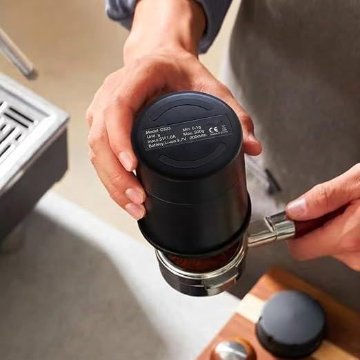 Magnetic Espresso Scale, 0.1g Precision Mini Coffee Scale for Espresso Dosing & Brewing Accessories, Digital Dosing Cup with LED Display, Rechargeable Coffee Bean Scale Measure Matcha Coffee Grounds