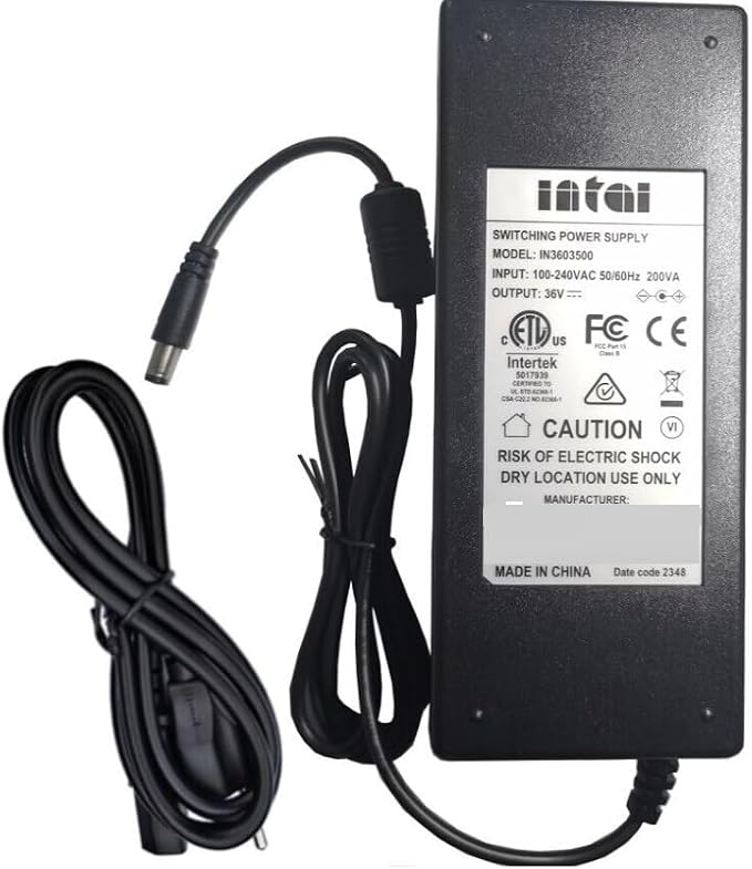 Original 36V 3.5A Power Adapter Compatible with NordicTrack Commercial S22i S27i S10i S15i Studio Bike NTEX02117 NTEX02117NB NTEX02121 NTEX02422 INTAI 36VDC 36.0V Switching Power Supply Cable Cord