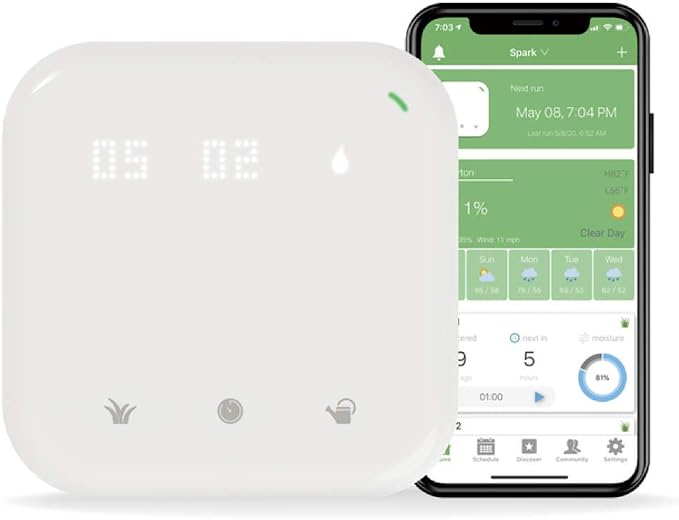 Netro WiFi Sprinkler Controller 16 Zones Smart Sprinkler Controller App-Based Irrigation System Controllers for Garden Lawn Weather Service Plant Database Rain Skips Compatible with Alexa, White