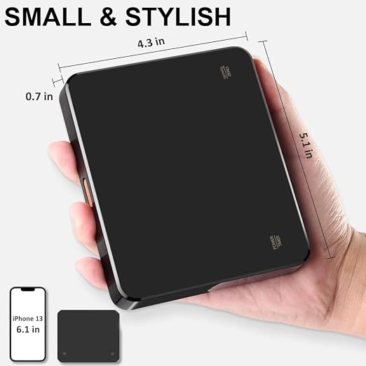 OBEST Mini Coffee Scale with Timer, Portable Kitchen Food Scale with Invisible Screen Rechargeable Digital Coffee Scale Espresso Scale with Timer 3kg/0.1g Precision Scale Classic Black