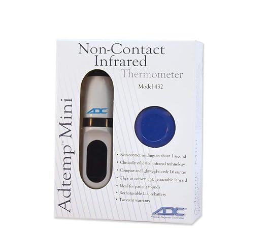 ADC Adtemp Mini 432 Non-Contact Infrared Thermometer for Ears and Forehead, Touchless, Fast Reading, Dual Scale Thermometer