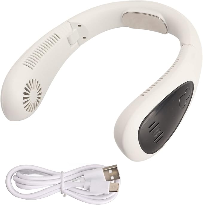 Chrees Bladeless Neck Fan Wearable Personal Fan Portable Neck with 360 Degree Cooling 3 Speeds LED Display USB Rechargeable for Outdoor Sports Travel Home Office