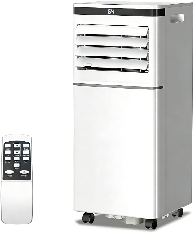 Electactic 8000 BTU Portable Air Conditioner for Bedroom, Quiet 4-in-1 Portable AC Unit with Cooling, Dehumidifier & Fan Modes, Sleep Mode, Remote Control & 24H Timer