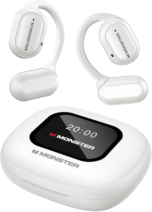 Monster Open Ear Headphones Touch Screen Earbuds, White