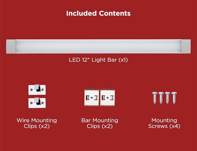 PureOptics LED Professional Push Wire Under Cabinet Light Bar, Add-on, Plug-in or Hardwire Compatible, Adjustable White and RGB LED, for Kitchen, Pantry, Cabinets, (1) 12" Bar