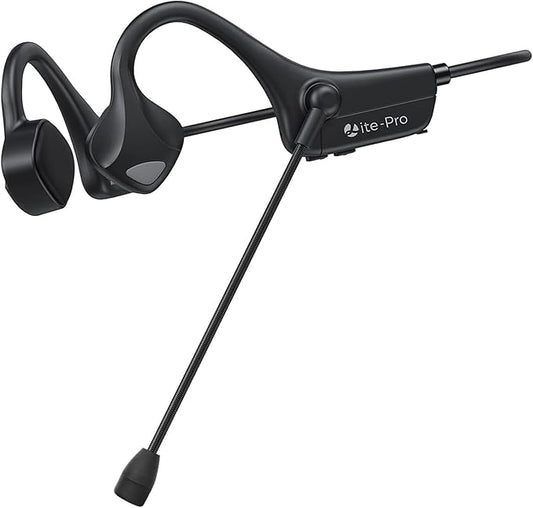 Bluetooth Headset with Microphone, Open Ear Headphones with Mic, Noise Cancelling Multipoint Connect Bluetooth 5.0 Earphones, Sweatproof Wireless Headphone for Work, Driving, Meeting