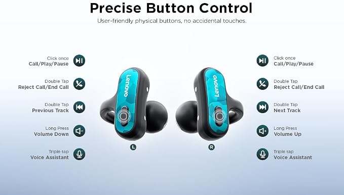 Lenovo Open Ear Clip On Earbuds X500 Bluetooth 6.0 Wireless Earbuds with 11 mm Drivers, Open Ear Ergonomic Design, Dual Device Connectivity, Built in Mic, Fast Charge, Black