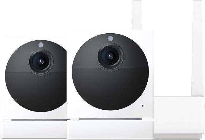 Cam Outdoor Starter Bundle v2 (2 Camera + Base Station) - 1080p HD Wireless Home Security Camera, Battery-Powered, IP65 Rated, Color Night Vision, 2-Way Audio, Compatible with Alexa & Google