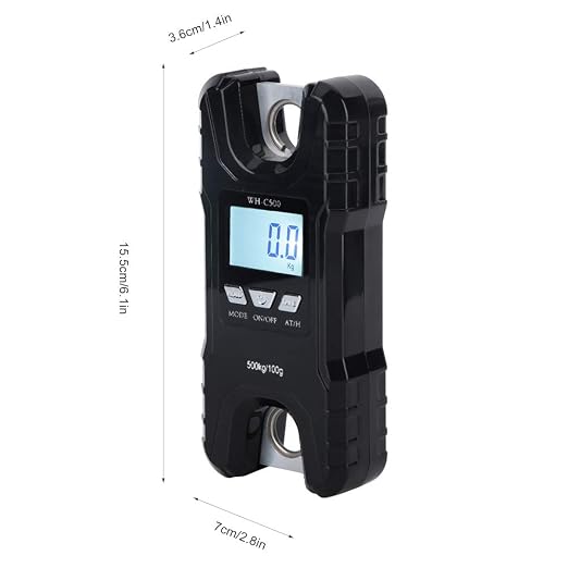 500kg Portable Digital Hanging Scale Electronic Hook Scale with Large LCD Backlight Display for Luggage Bags Travel Fishing